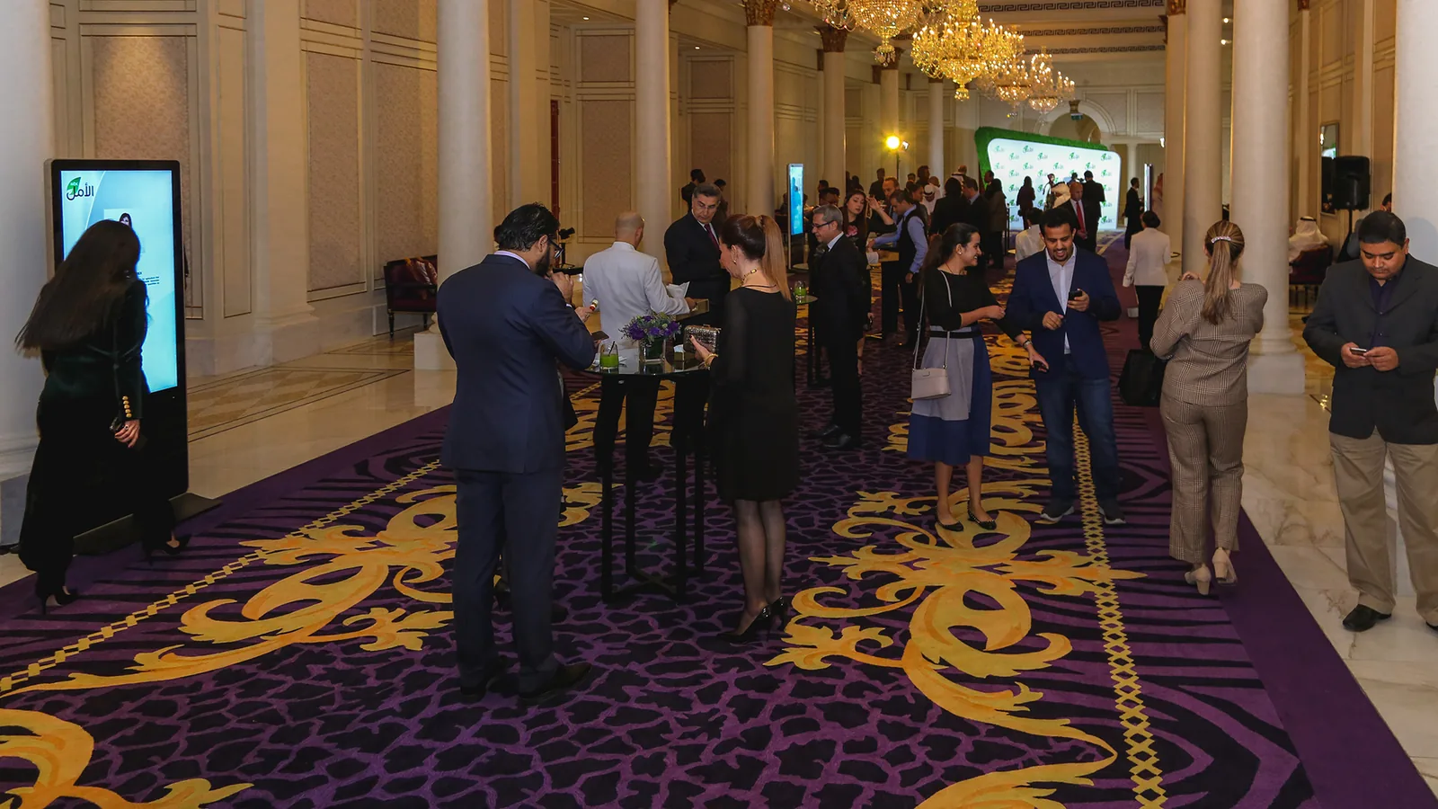 Guests arriving through the foyer